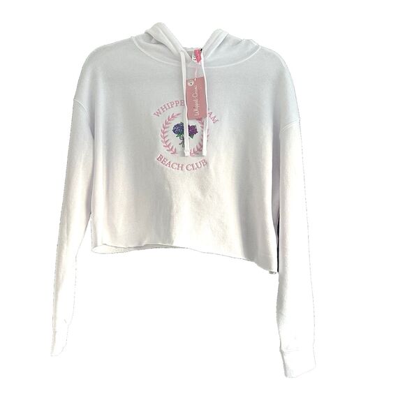Whipped Cream Women’s Light Weight Cropped Hooded Sweatshirt w/Embroidery Sz S - Picture 7 of 11